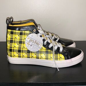 Mens Size 8 Harry Potter High Top Hufflepuff Black Yellow Shoes by Ground Up